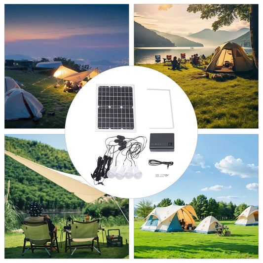 Portable 12V 4A Solar Inverter with Lights EU Standard Wide Voltage