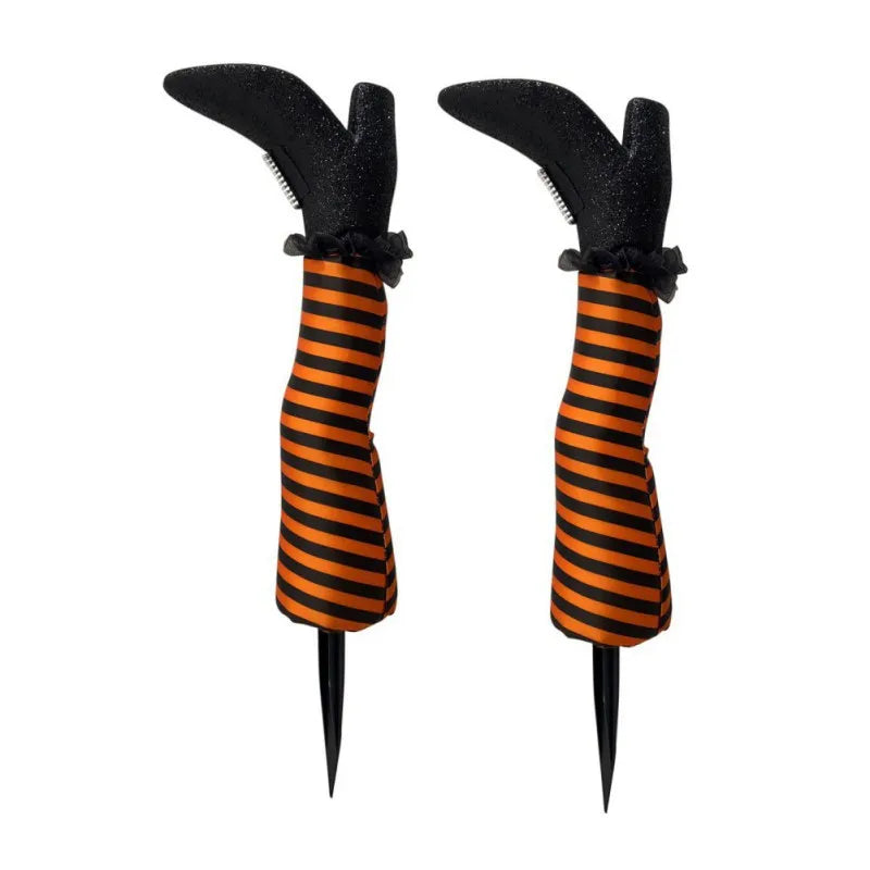 CN Halloween Witch Legs Props for Yard Decoration, 2 Pieces