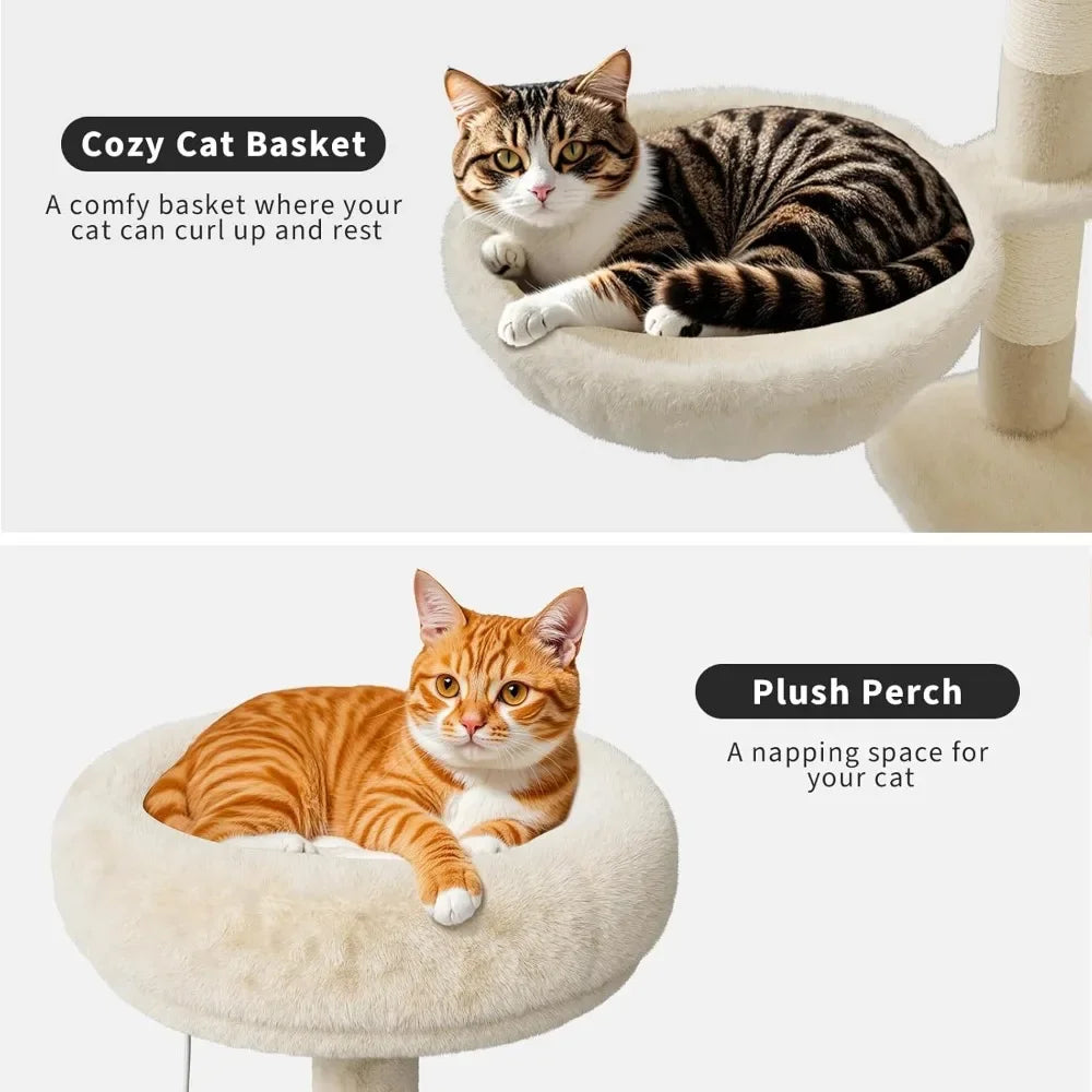 Hign-concerned 2-in-1 Modern Cat Tree with Litter Box Enclosure