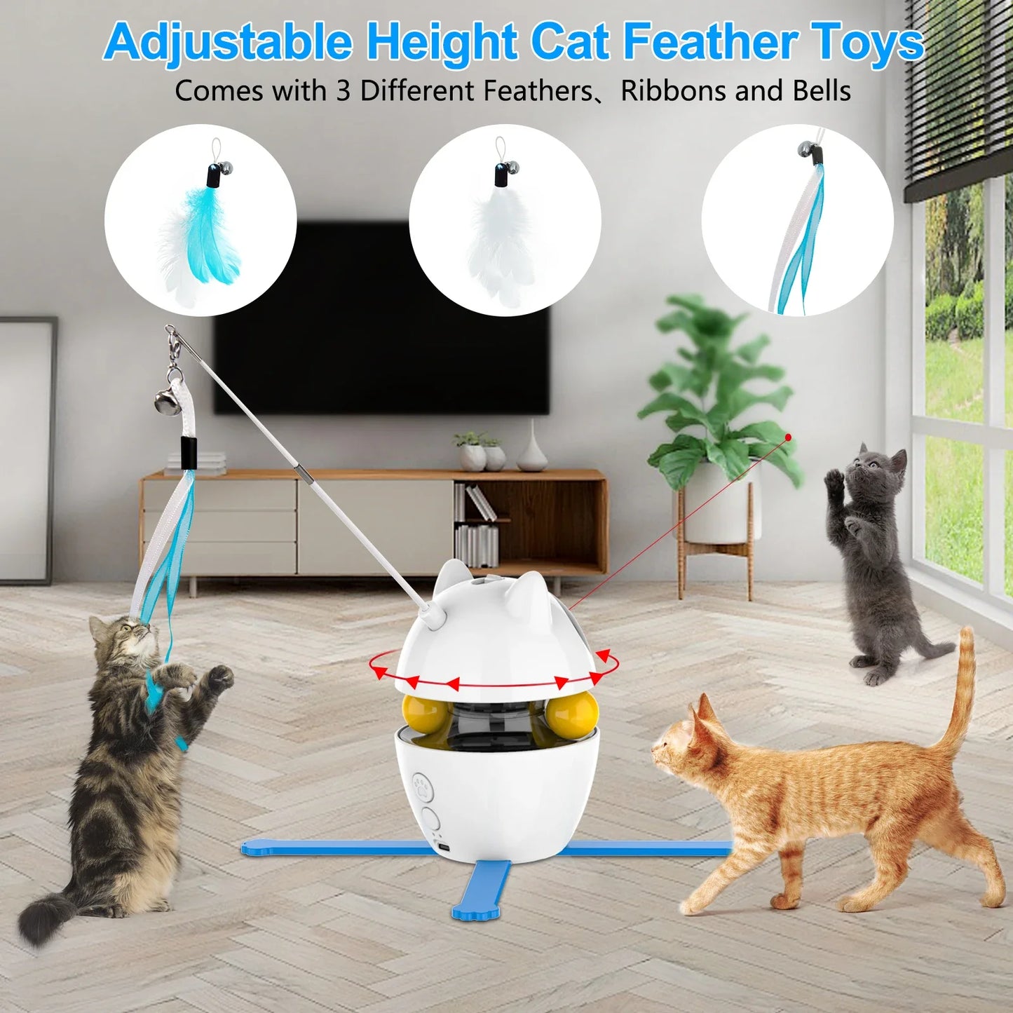 4-in-1 Cat Toys Indoor USB Rechargeable