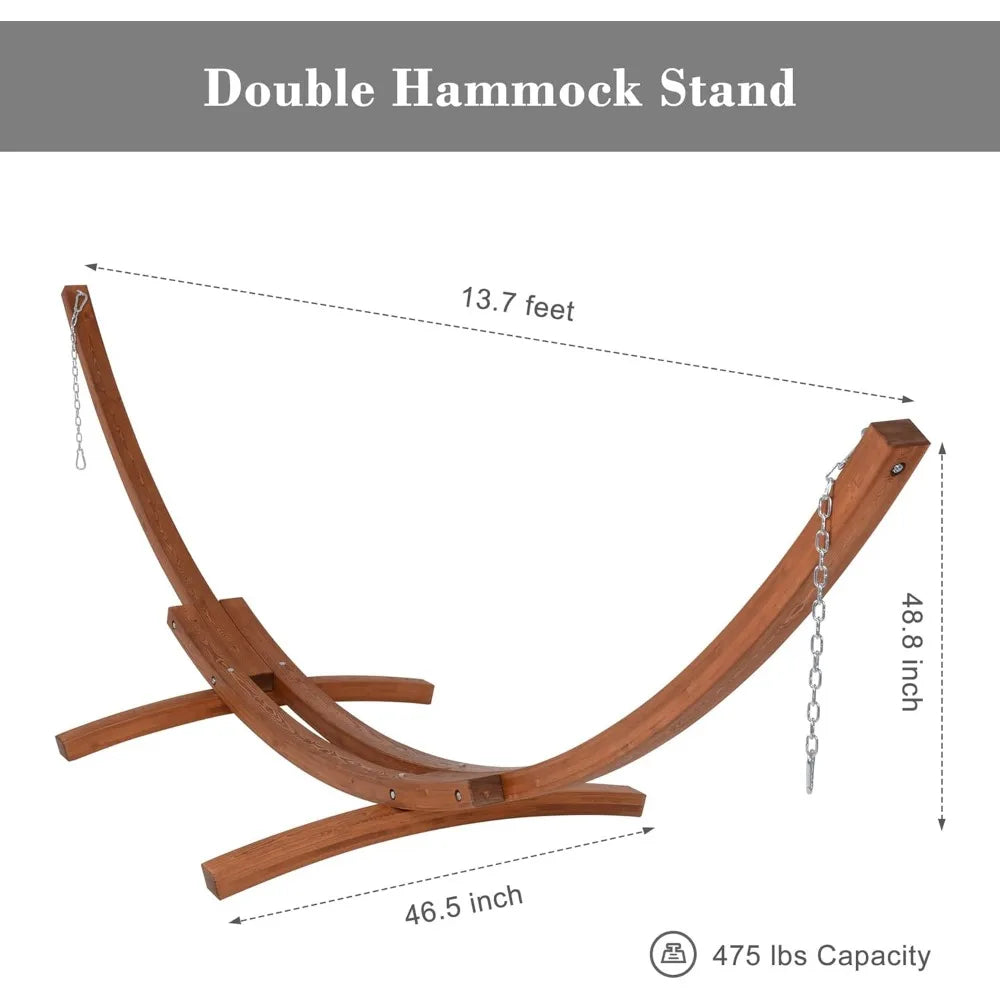 Double Hammock with Wooden Stand Included, Outdoor Hammocks