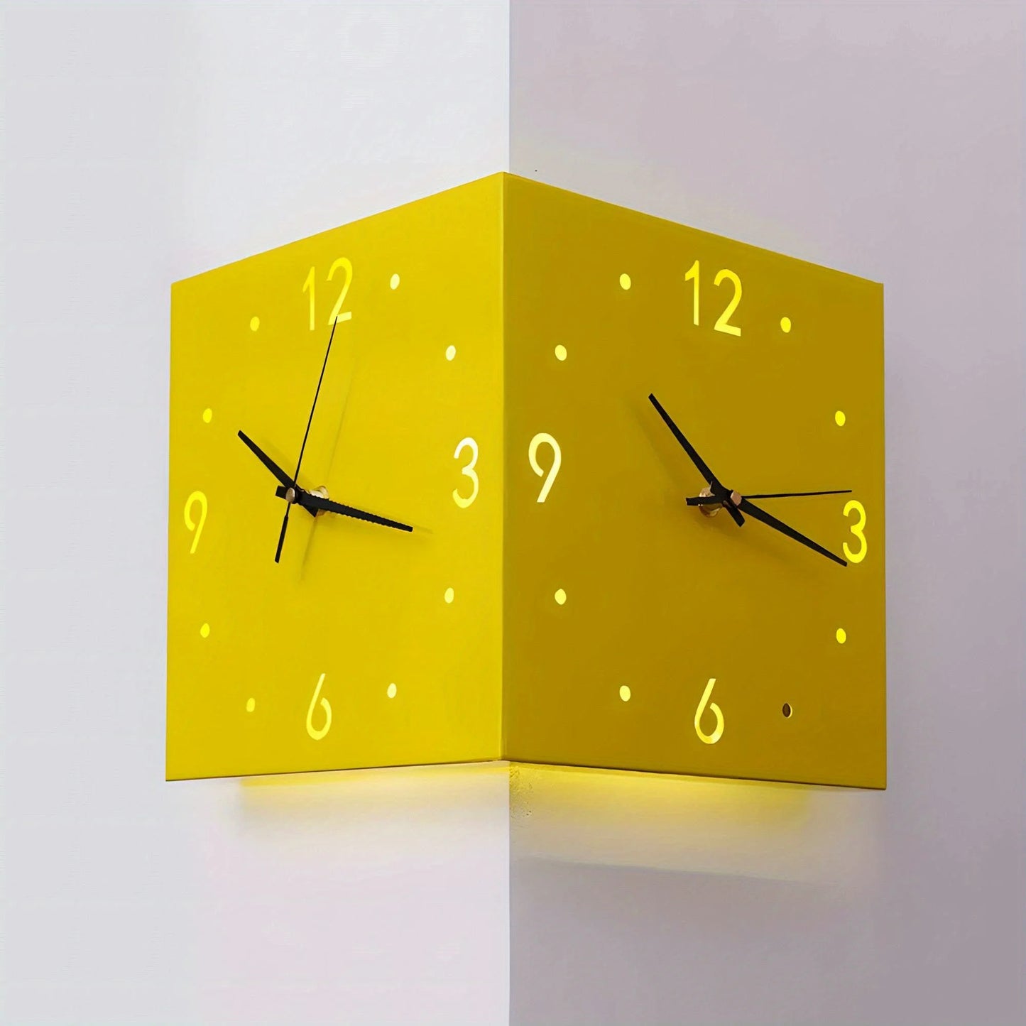 Combination Corner Double Sided Luminous Wall Clock Mute