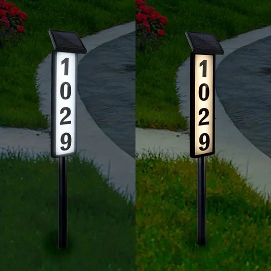 1pc Lighting House Number, Solar With Stake,Solar Powered LED Lighting