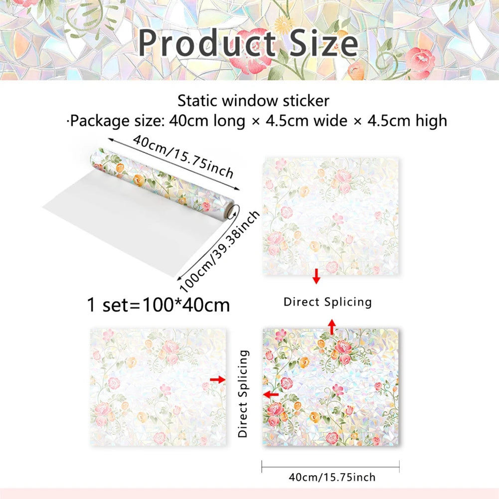 Feature Window Privacy Film Vine Leaves Static Cling Decals