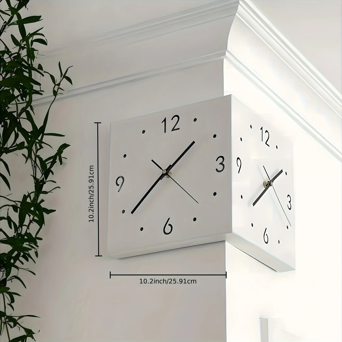 Combination Corner Double Sided Luminous Wall Clock Mute