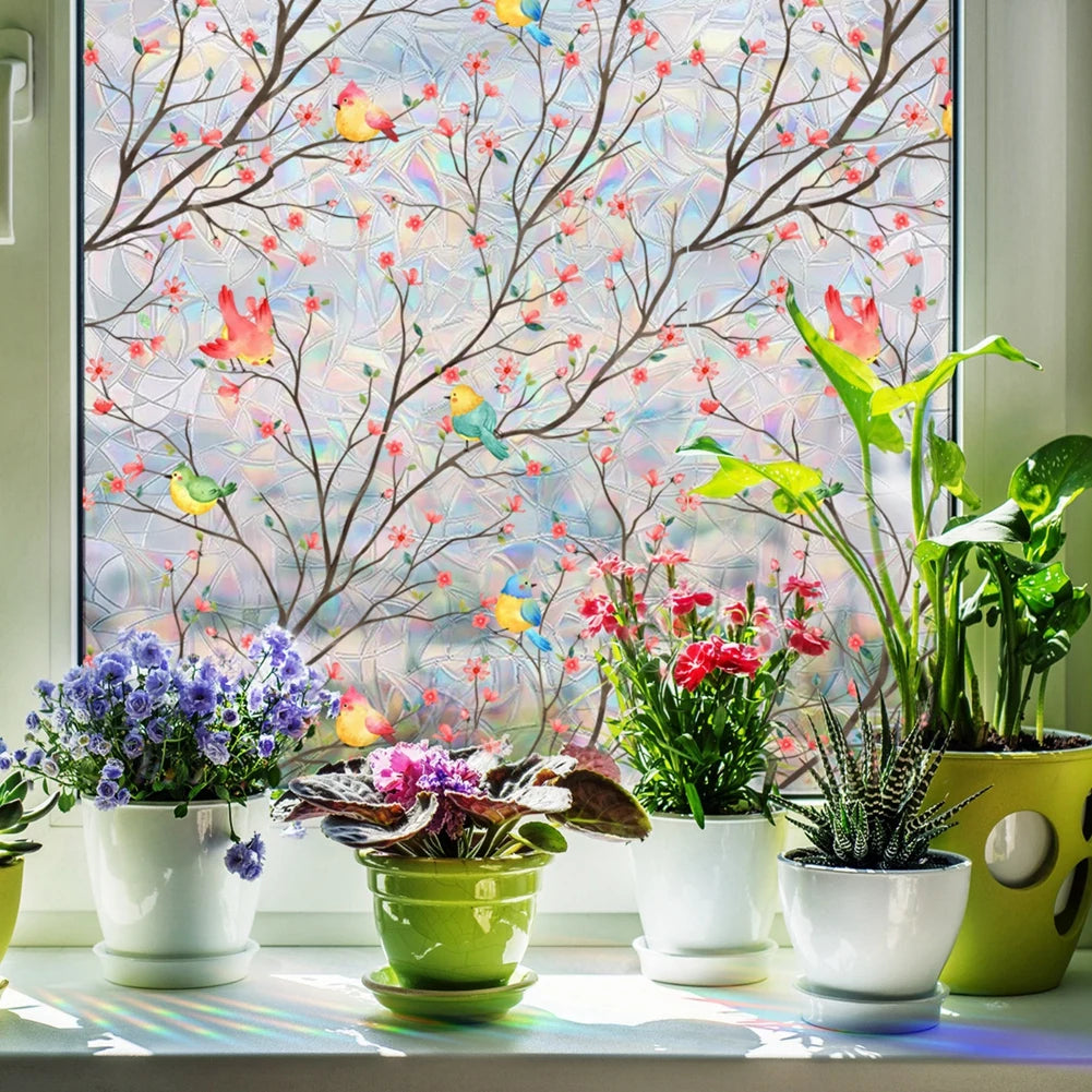 Feature Window Privacy Film Vine Leaves Static Cling Decals