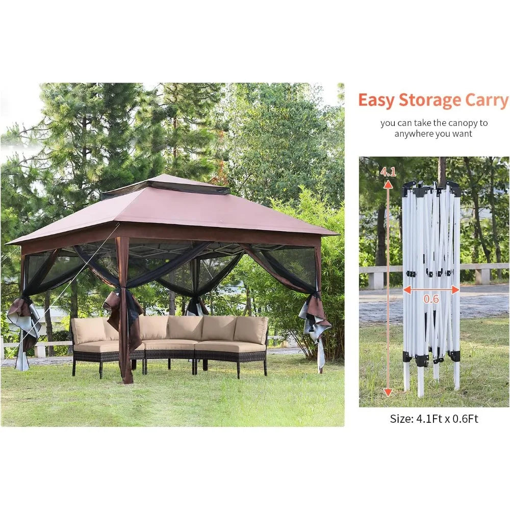 10'x10' Pop Up Gazebo Outdoor Canopy with Mosquito Netting