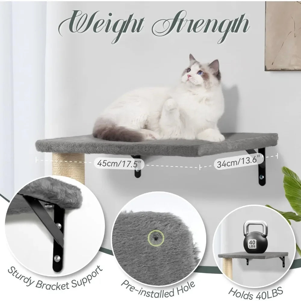 Breed Cat Wall Furniture Set with Shelves and Scratching Post