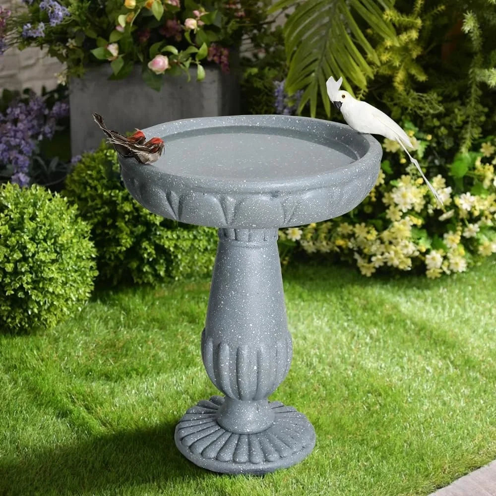 Hign-concerned Outdoor Pedestal Bird Bath for Garden Decor