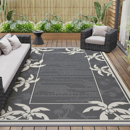 Outdoor-Rug 8x10 ft Waterproof Reversible