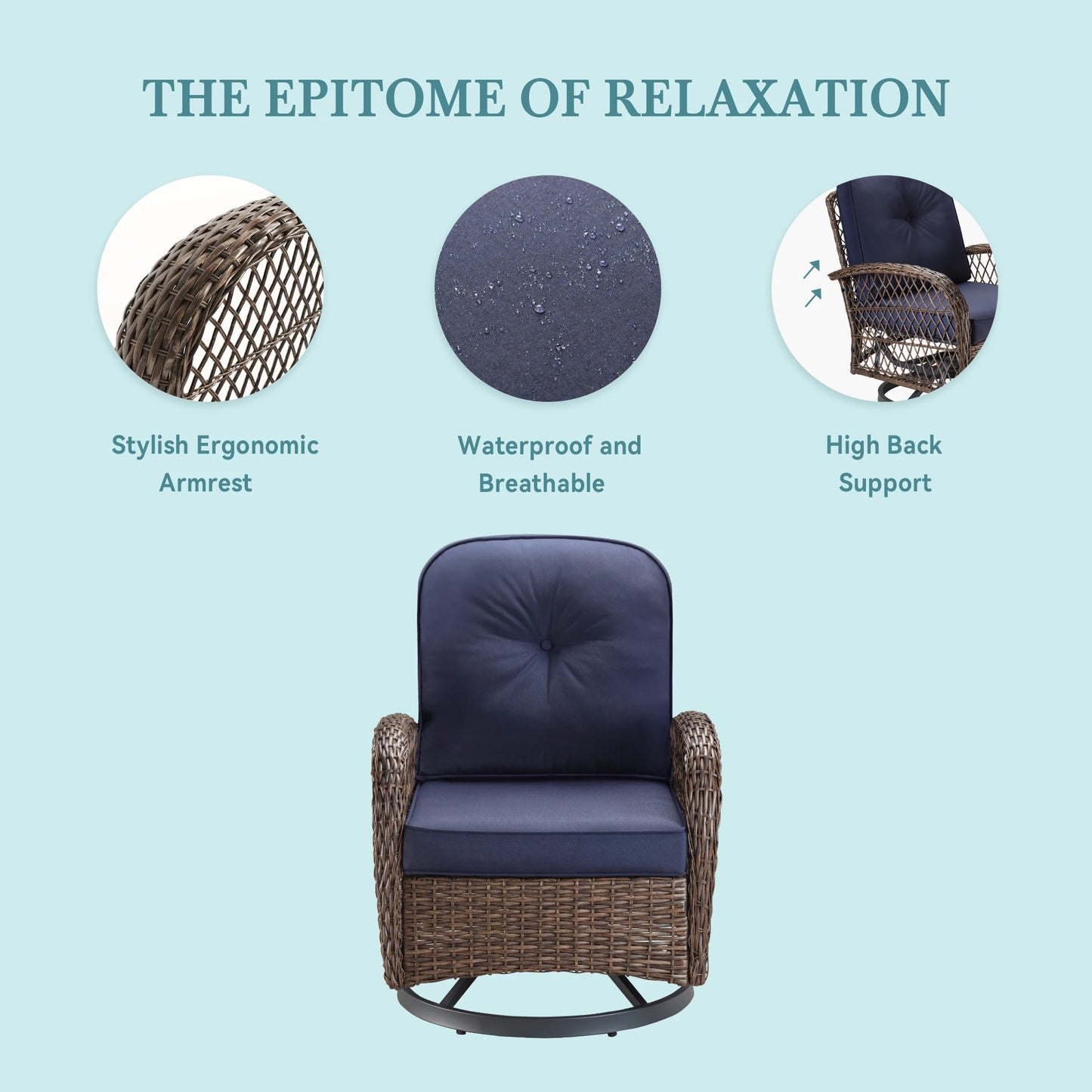 HOOMIC Outdoor Patio Furniture Set with Cozy Padded Cushions