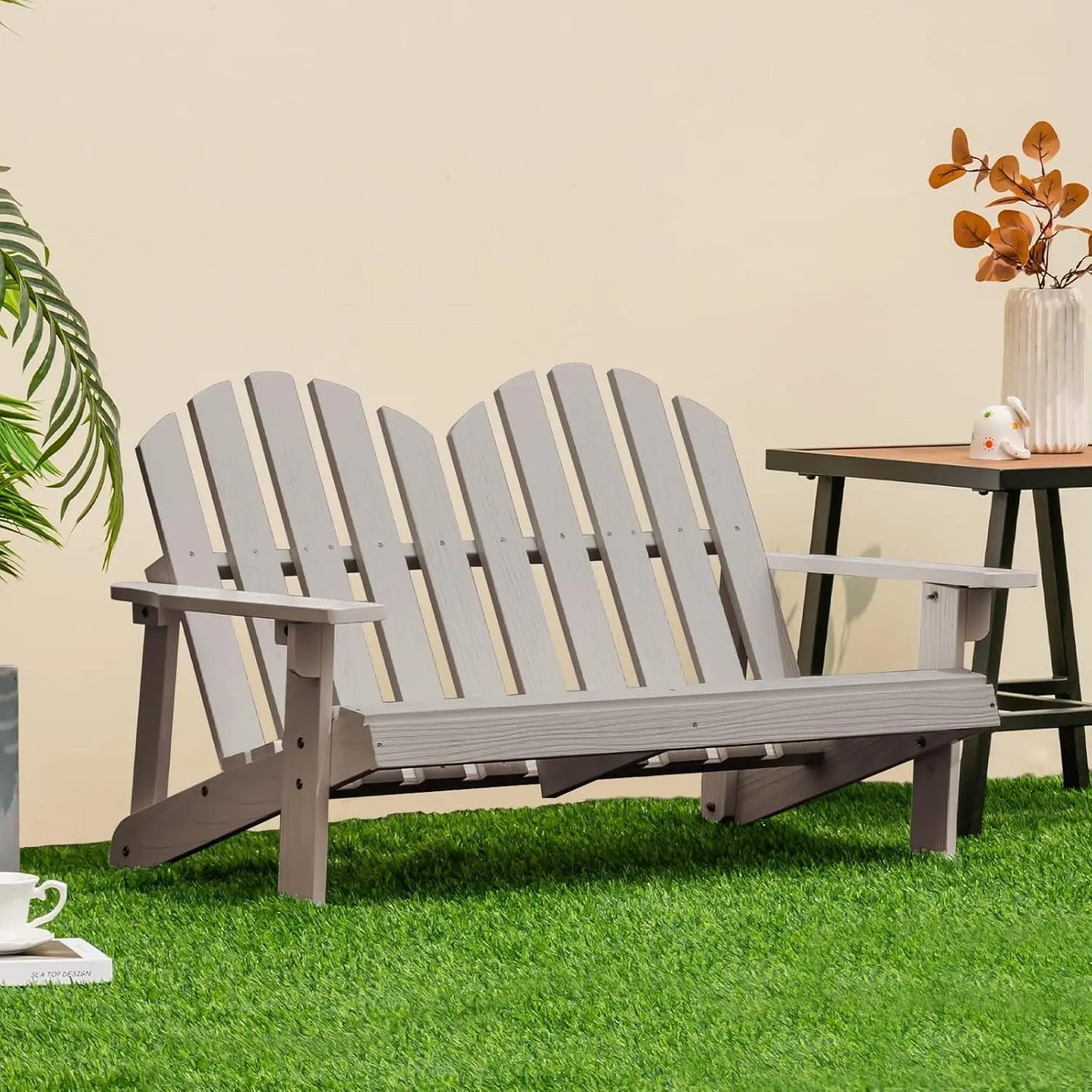 2-Seat - Children's Outdoor Chair with High Back