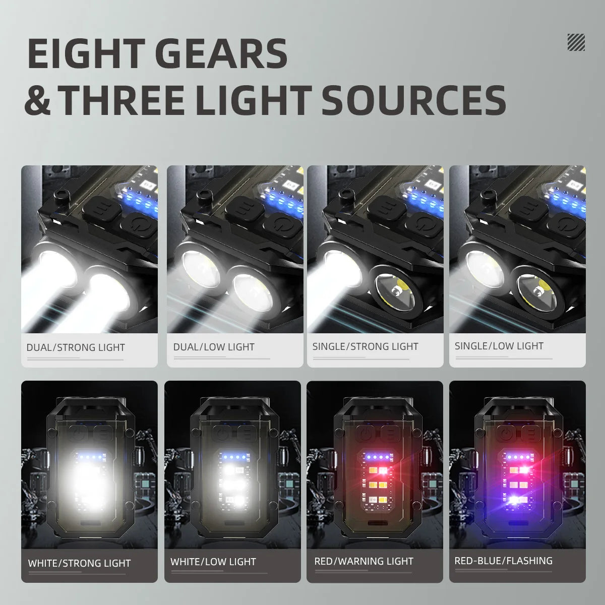 Mini LED Flashlight Rechargeable Keychain Torch Light with Clip