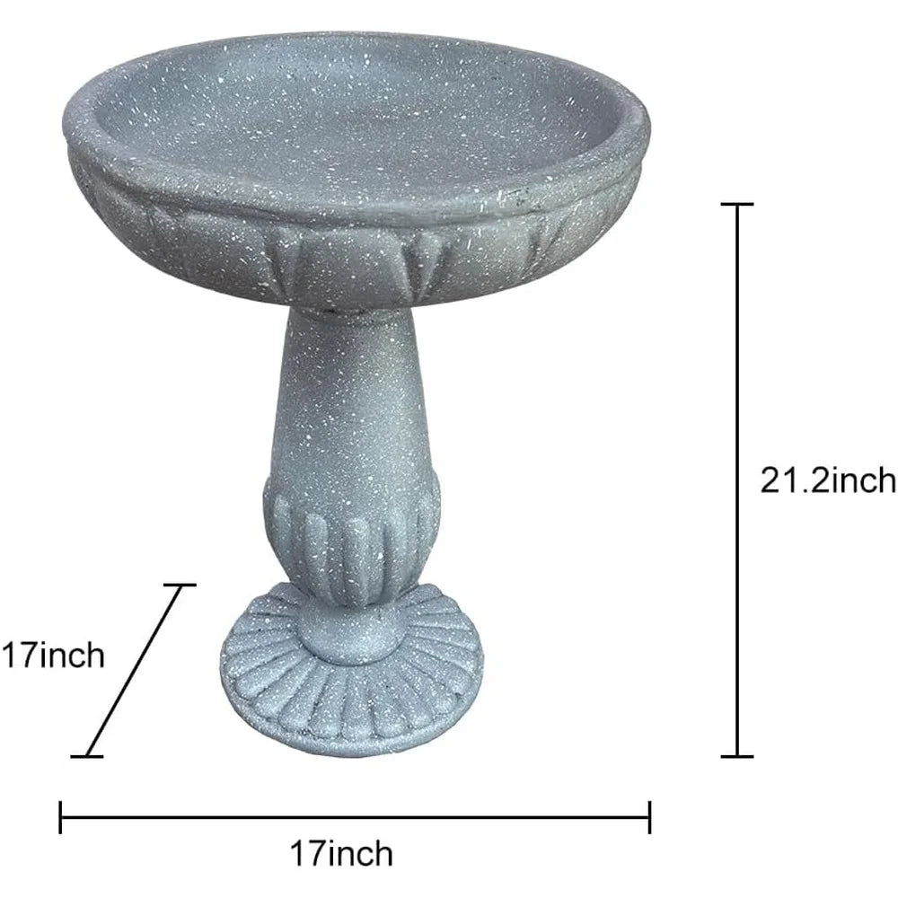 Hign-concerned Outdoor Pedestal Bird Bath for Garden Decor