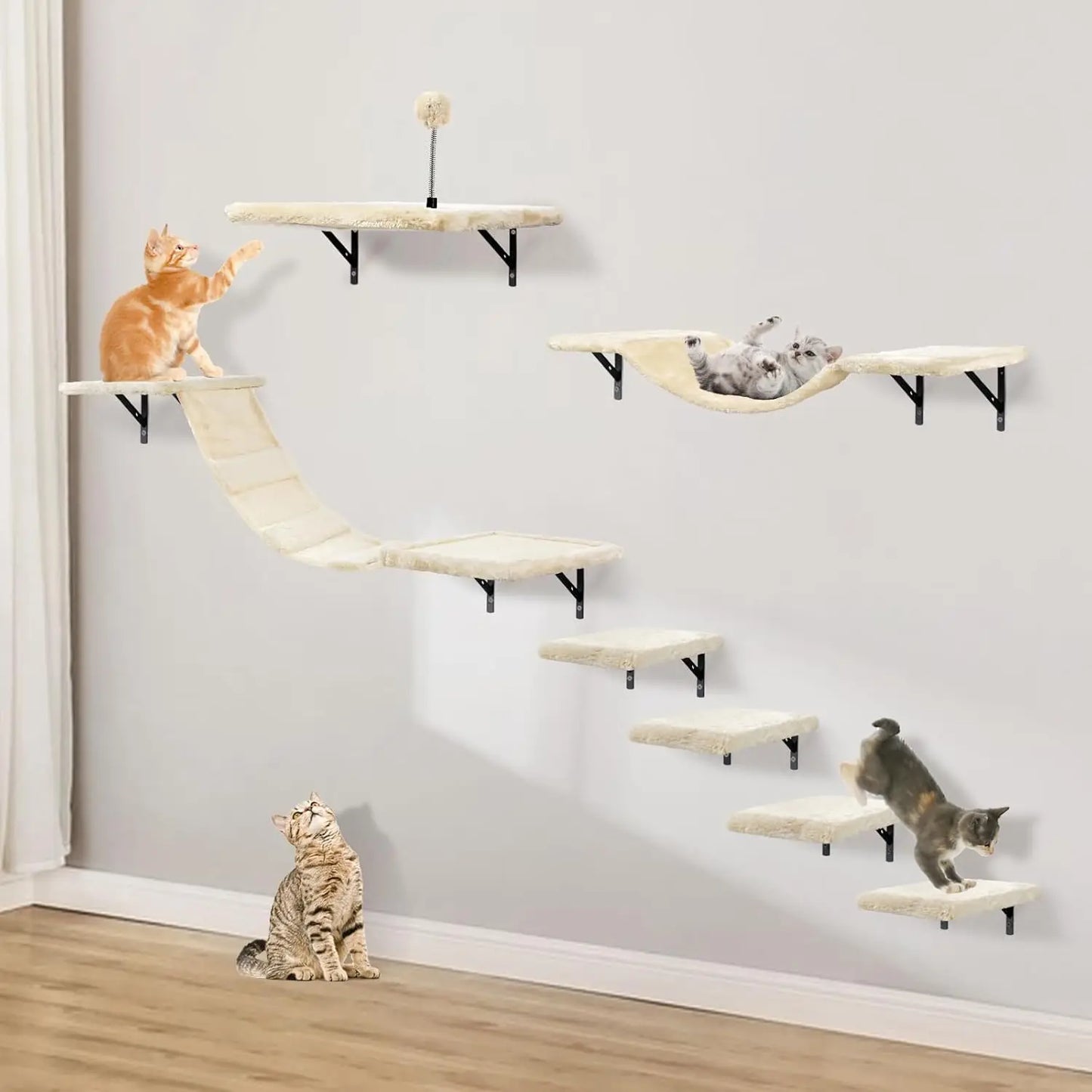 Wall-Mounted Cat Climber Set