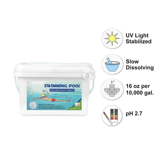 40lb 3 Inch Cleaner Tablets for Cleaning and Disinfecting Swimming Pools,
