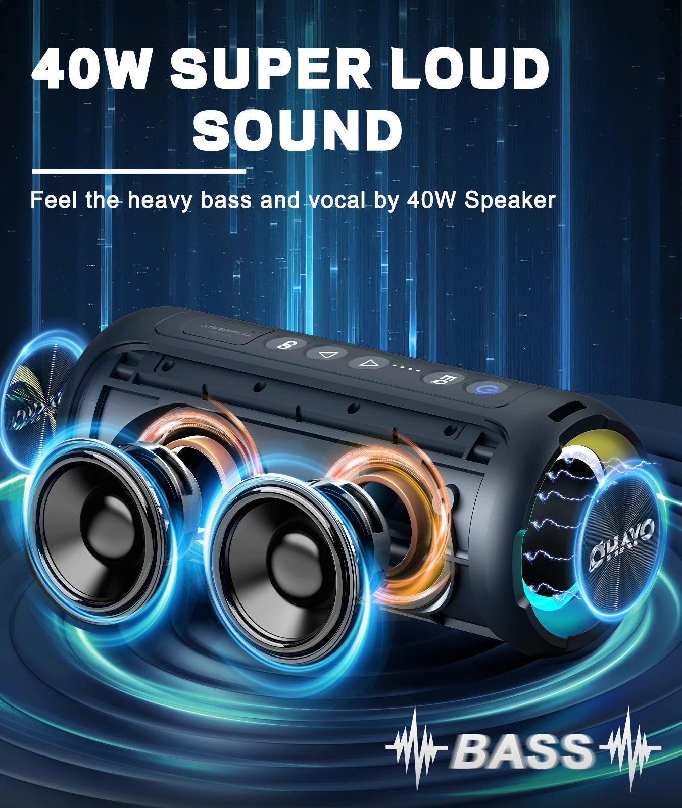 X8Pro Bluetooth Speakers,40W Loud Portable Wireless Speaker