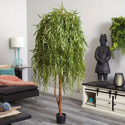 7’ Willow Artificial Tree (Real Touch) w/ Natural Trunk Home Decor.