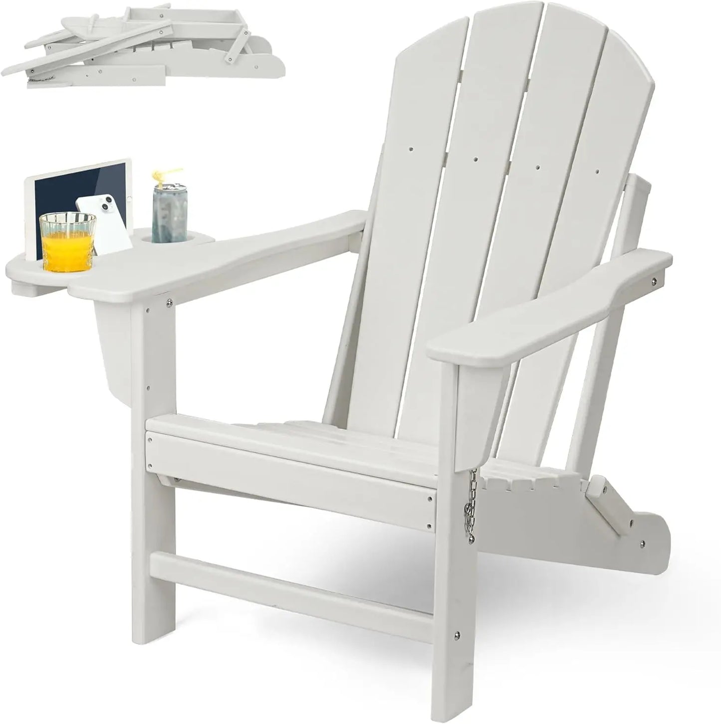 Adirondack Chair w/4 in 1 Cup Holder Trays