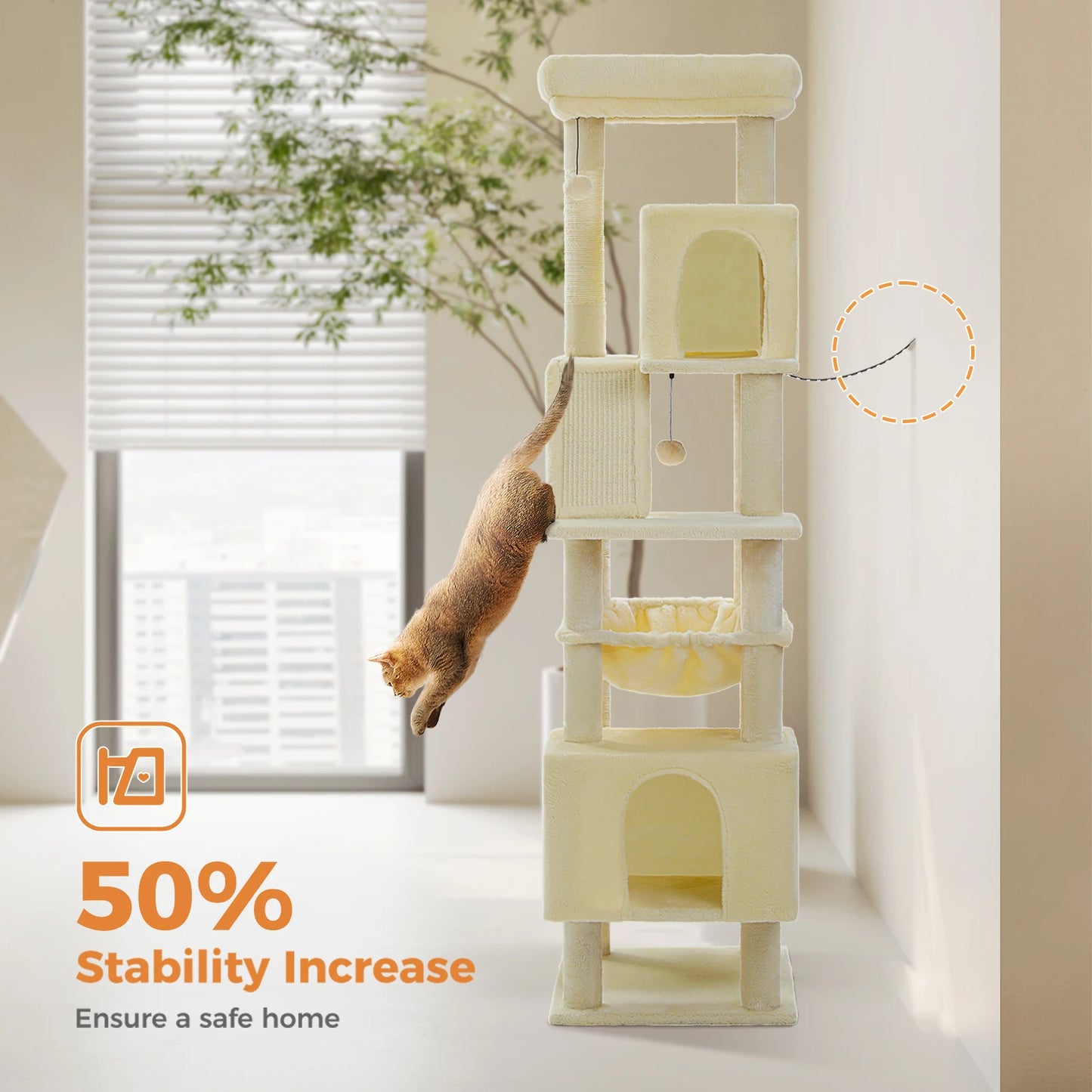 Speedy Pet Large Cat Tree Tower with Sisal Scratching Post