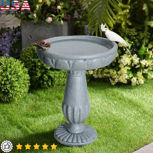 Hign-concerned Outdoor Pedestal Bird Bath for Garden Decor