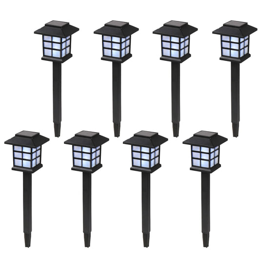 8pcs White LED Solar Lantern Torch Light
