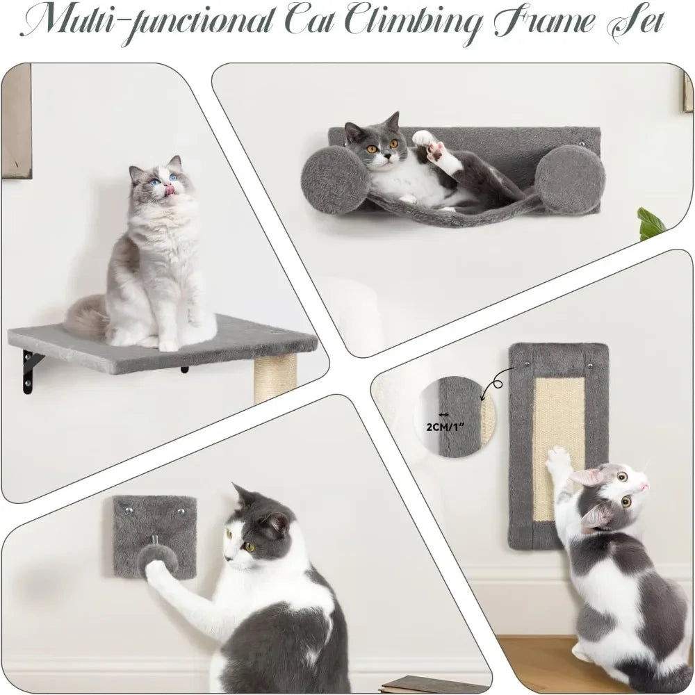 Breed Cat Wall Furniture Set with Shelves and Scratching Post