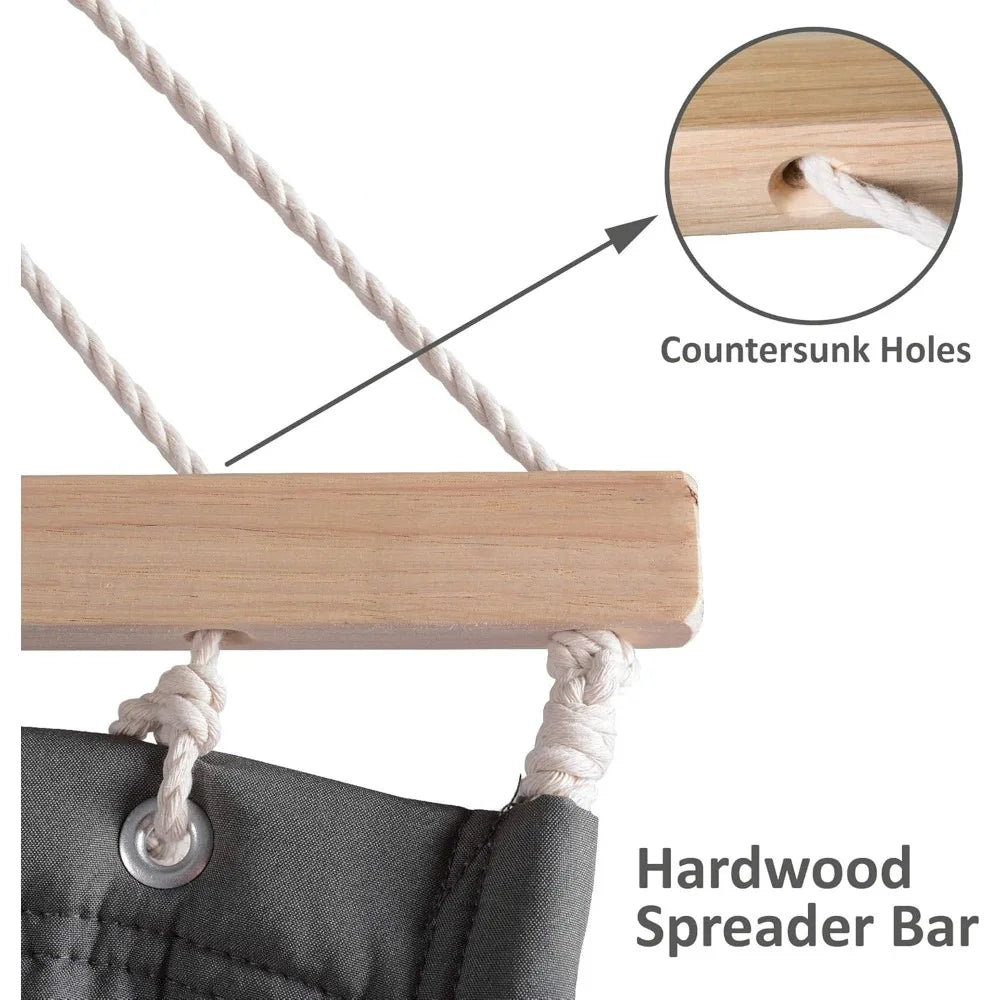 Double Hammock with Wooden Stand Included, Outdoor Hammocks