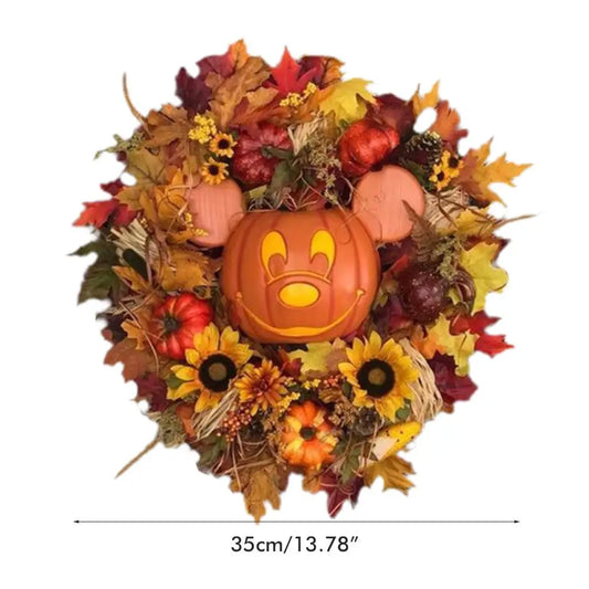 Hign-concerned Halloween Garland Artificial Maple Leaf Wreath Decor