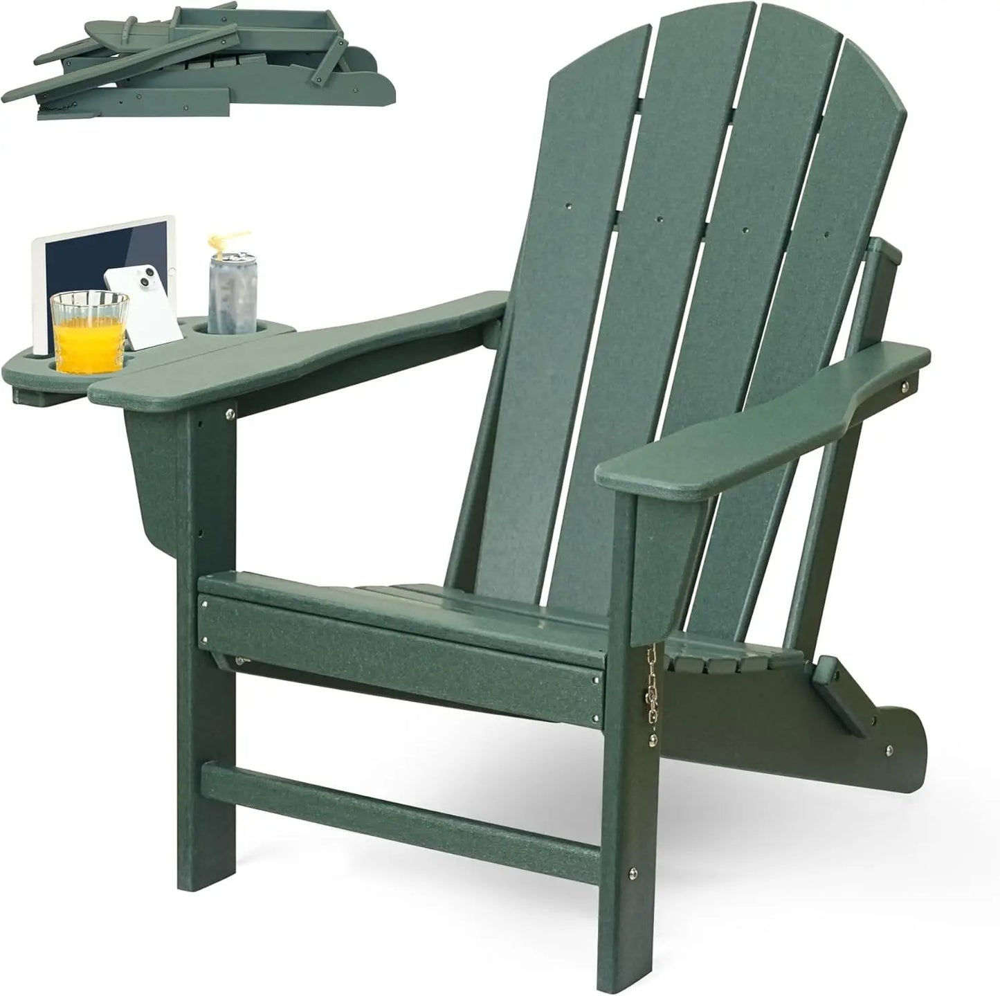 Adirondack Chair w/4 in 1 Cup Holder Trays