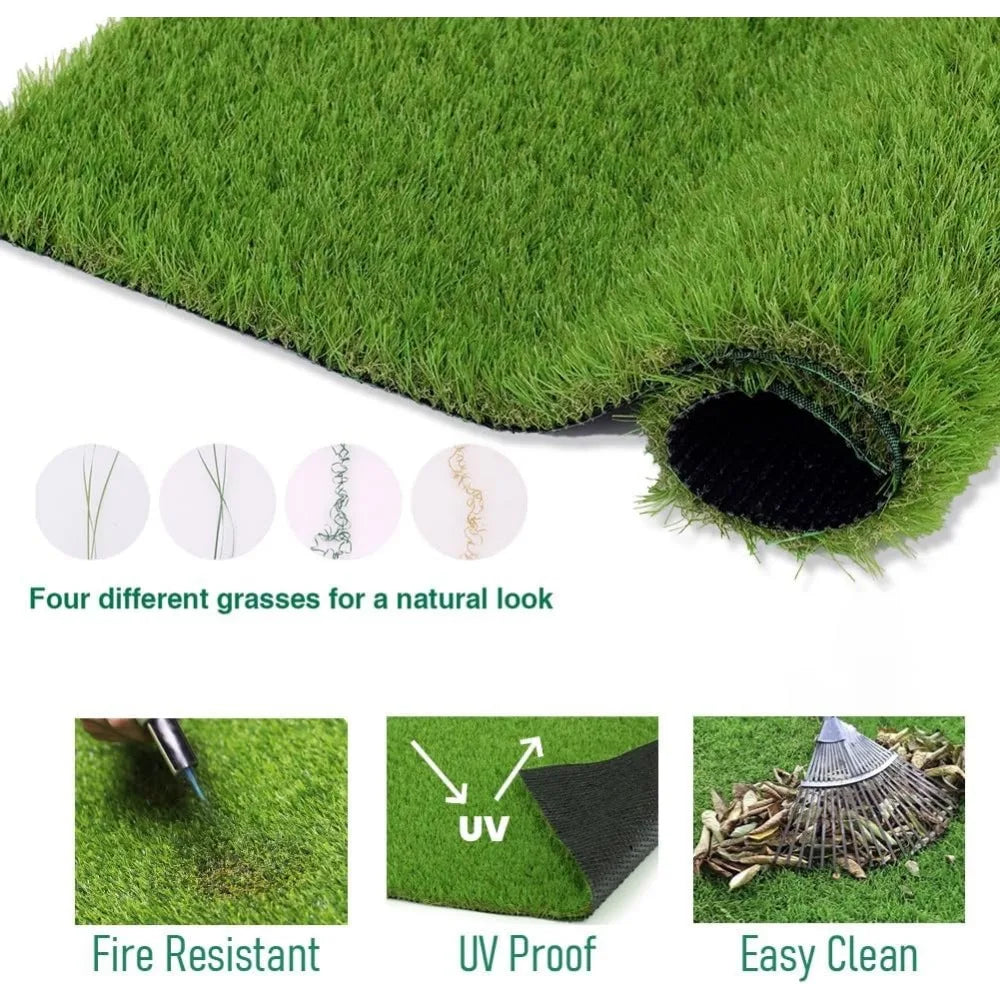 Artificial Grass Outdoor Rug, Realistic Fake Synthetic Grass Carpet