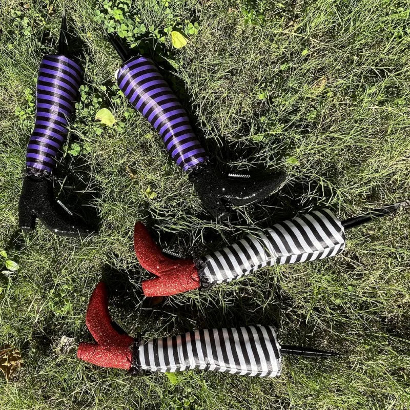 CN Halloween Witch Legs Props for Yard Decoration, 2 Pieces