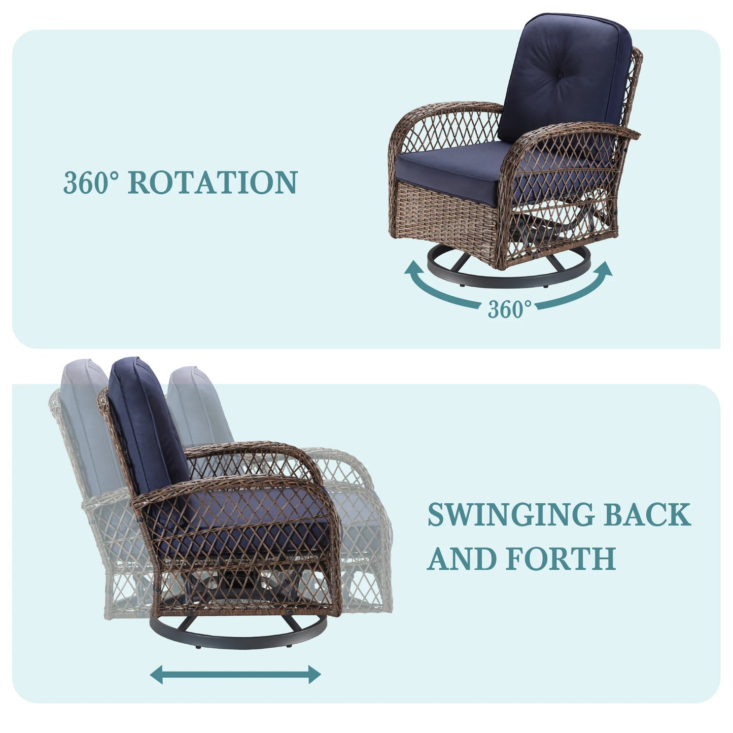 HOOMIC Outdoor Patio Furniture Set with Cozy Padded Cushions