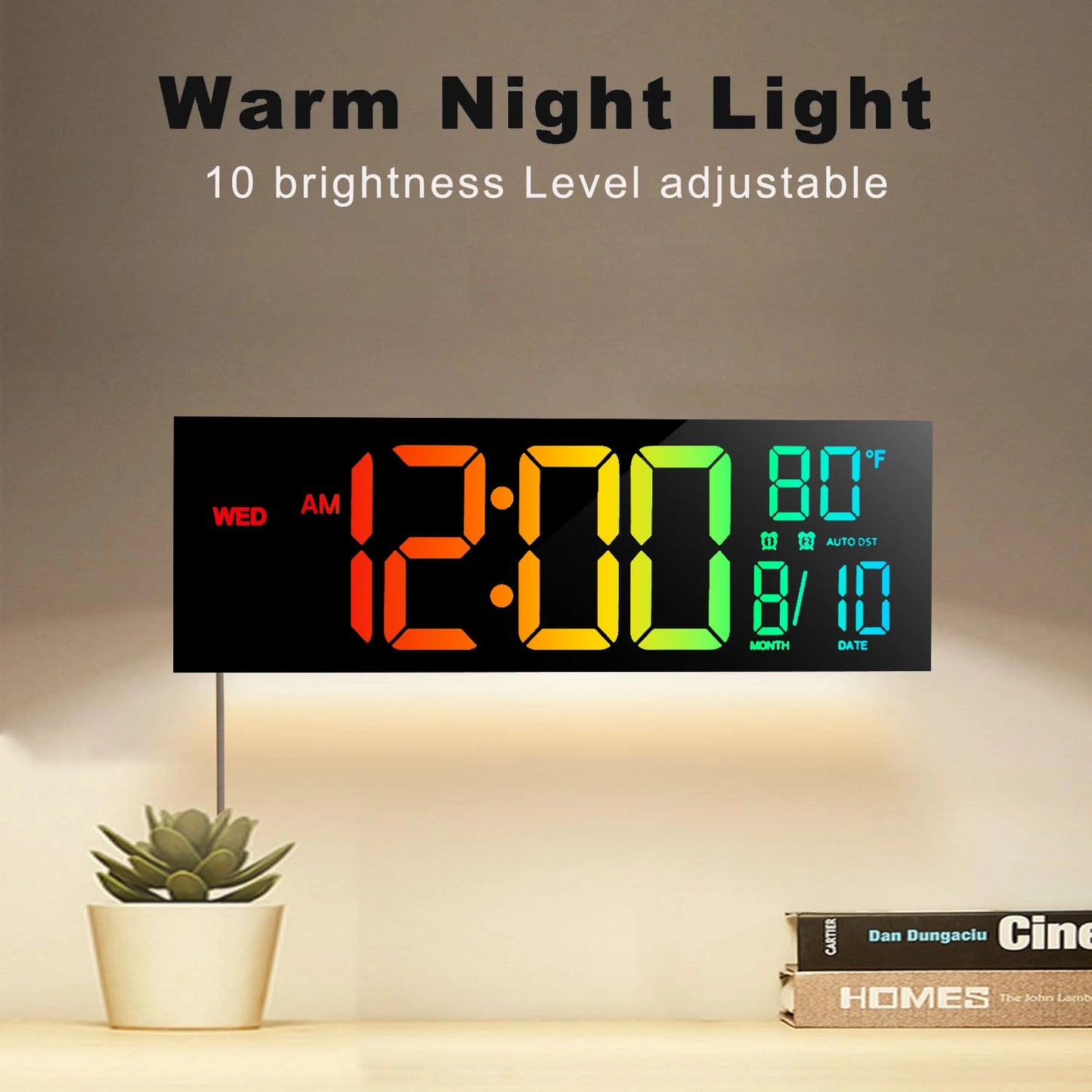 Hign-Concerned Digital Wall Clock With LED Display Remote