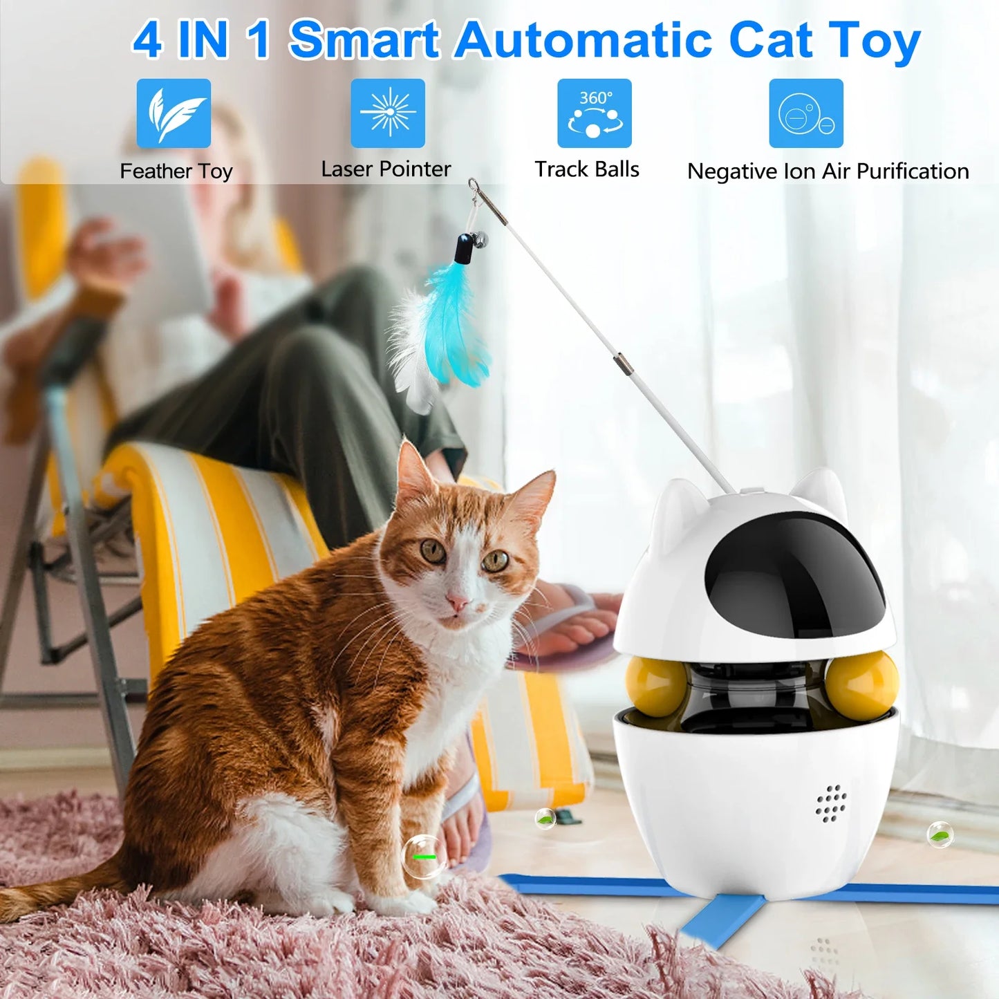 4-in-1 Cat Toys Indoor USB Rechargeable