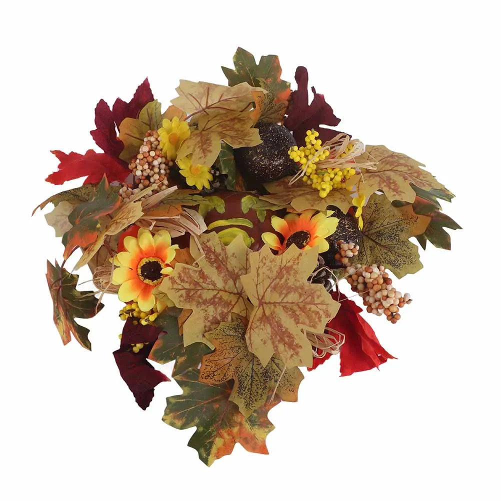 Hign-concerned Halloween Garland Artificial Maple Leaf Wreath Decor