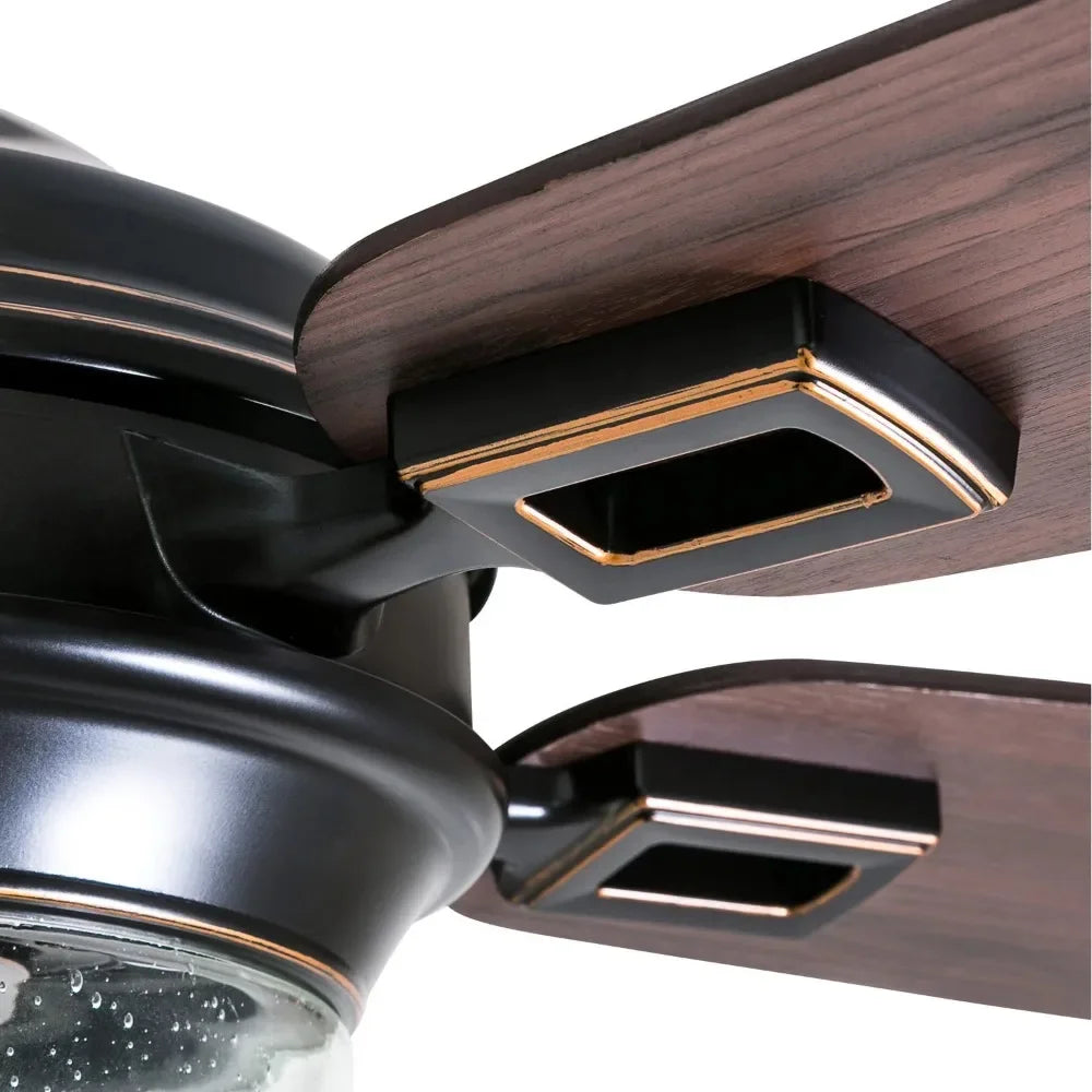 52"  Bronze LED Outdoor Ceiling Fan With Light