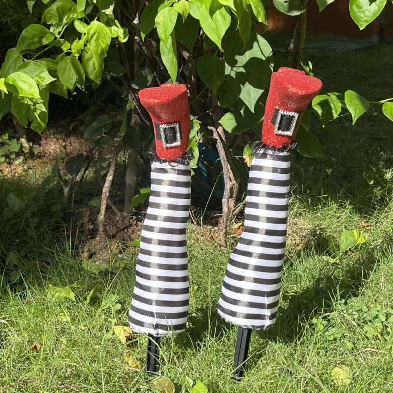 CN Halloween Witch Legs Props for Yard Decoration, 2 Pieces