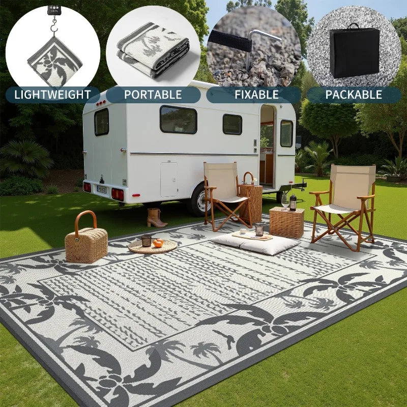 Outdoor-Rug 8x10 ft Waterproof Reversible