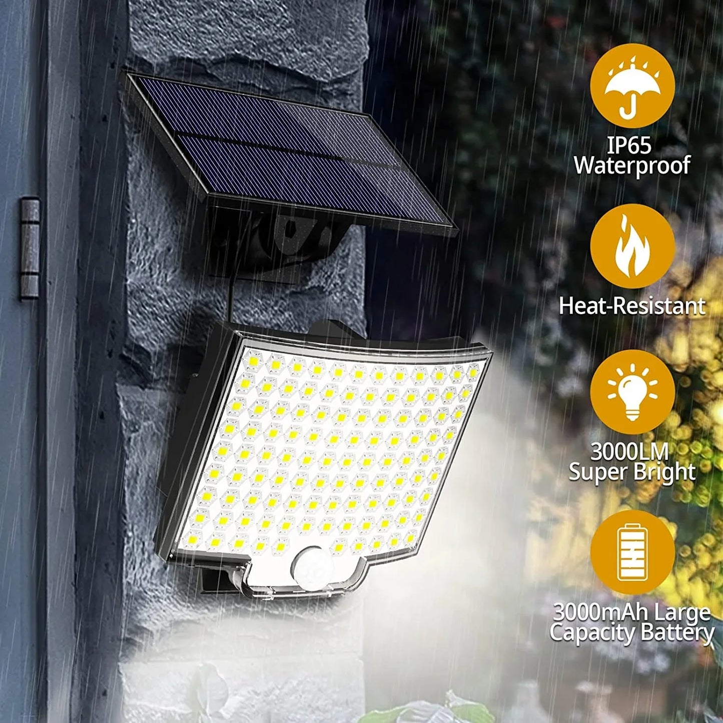 Solar Outdoor Lights - LED Motion Sensor Light with Remote