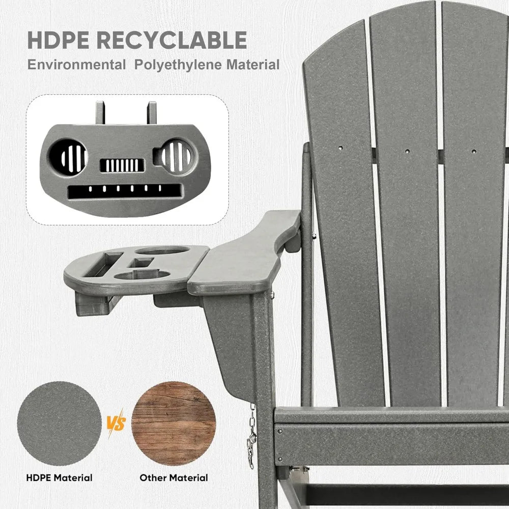 Adirondack Chair w/4 in 1 Cup Holder Trays