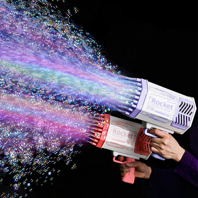 Bubble Gun Kids Toys Rocket 69 Holes Soap Bubbles Machine Gun