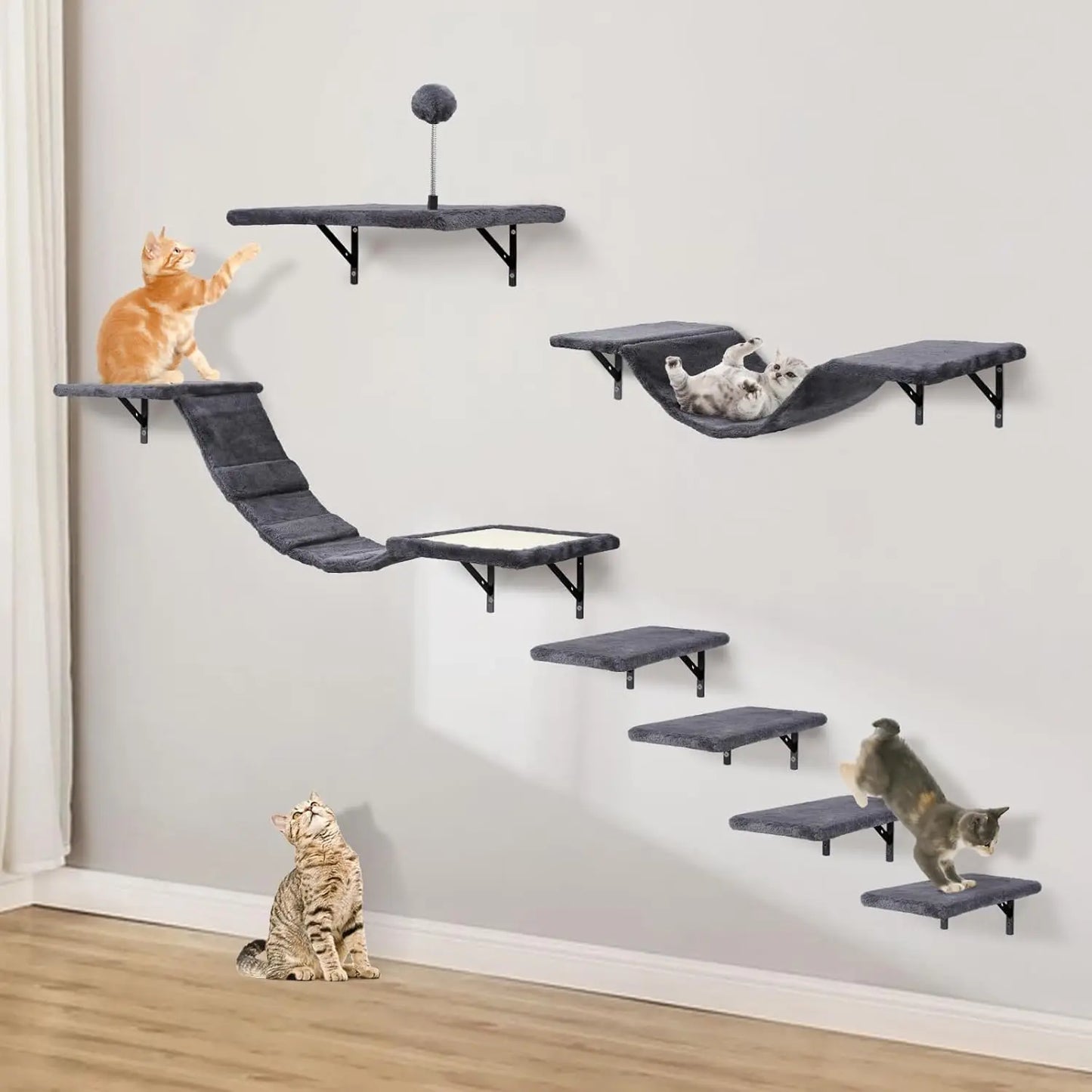 Wall-Mounted Cat Climber Set