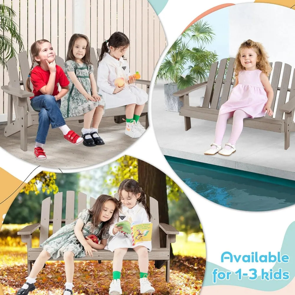 2-Seat - Children's Outdoor Chair with High Back