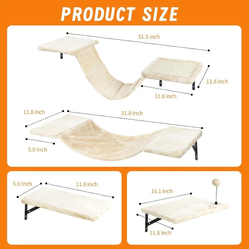 Wall-Mounted Cat Climber Set