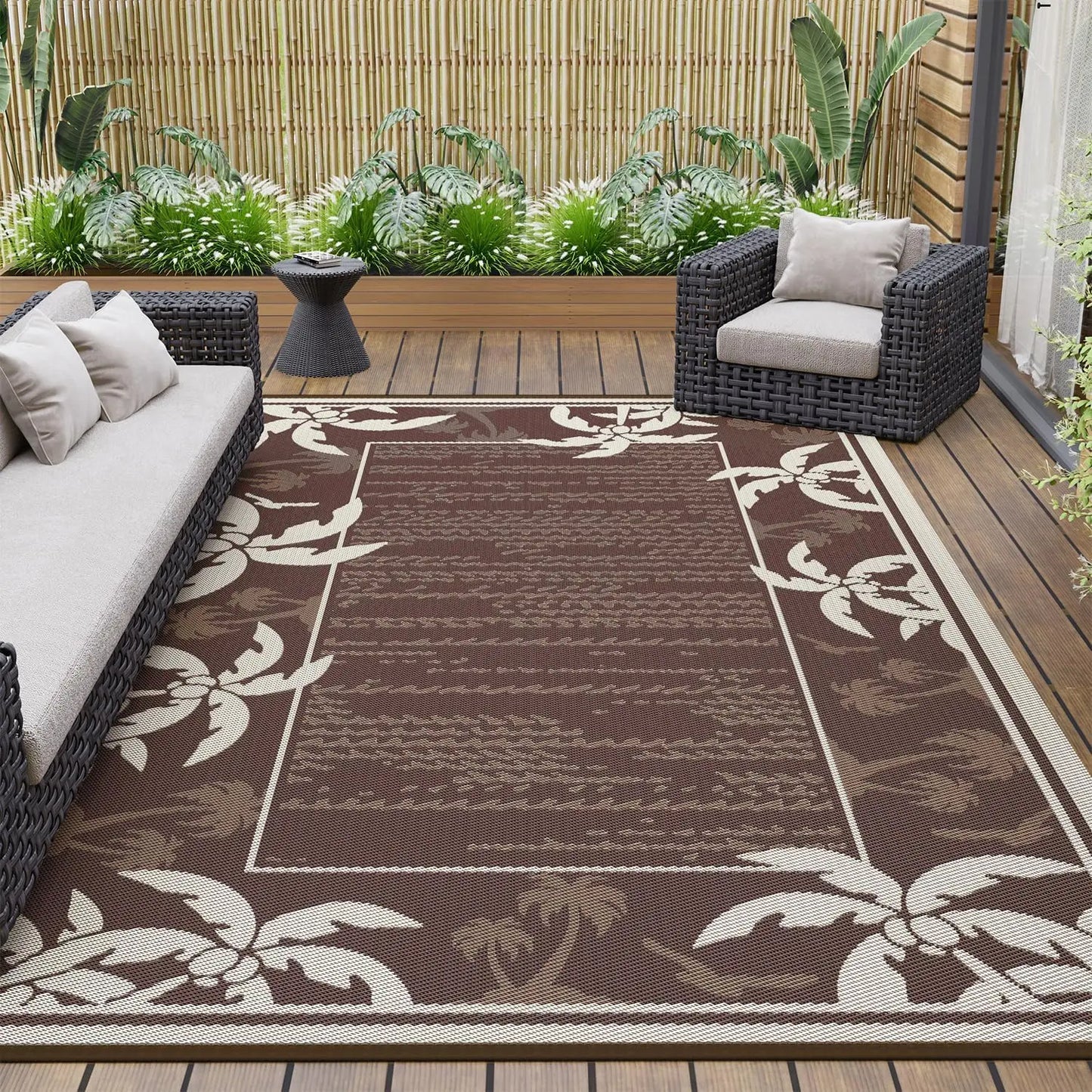 Outdoor-Rug 8x10 ft Waterproof Reversible
