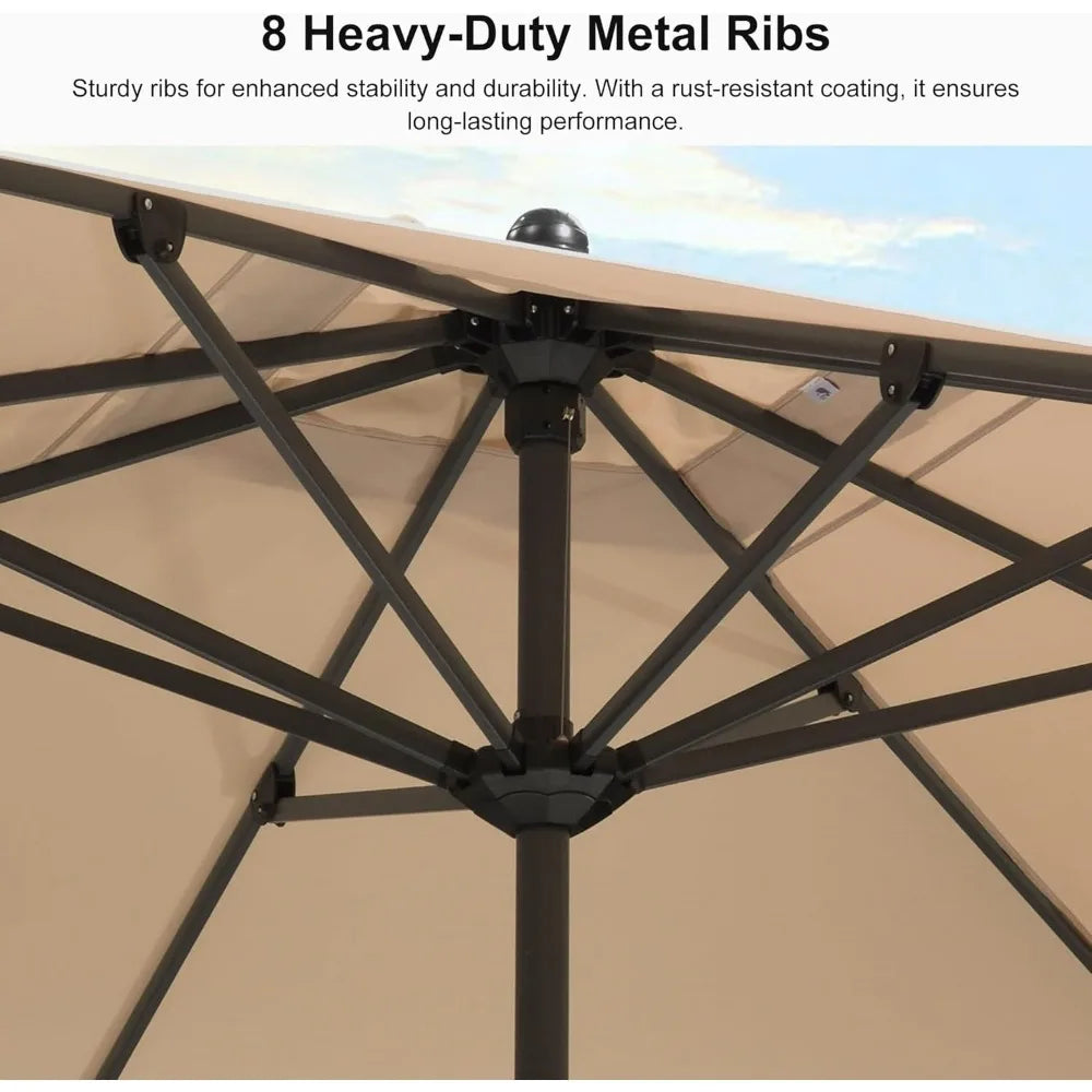 11.5' x 9' Patio Umbrella Outdoor Table Sun Umbrellas with Crank