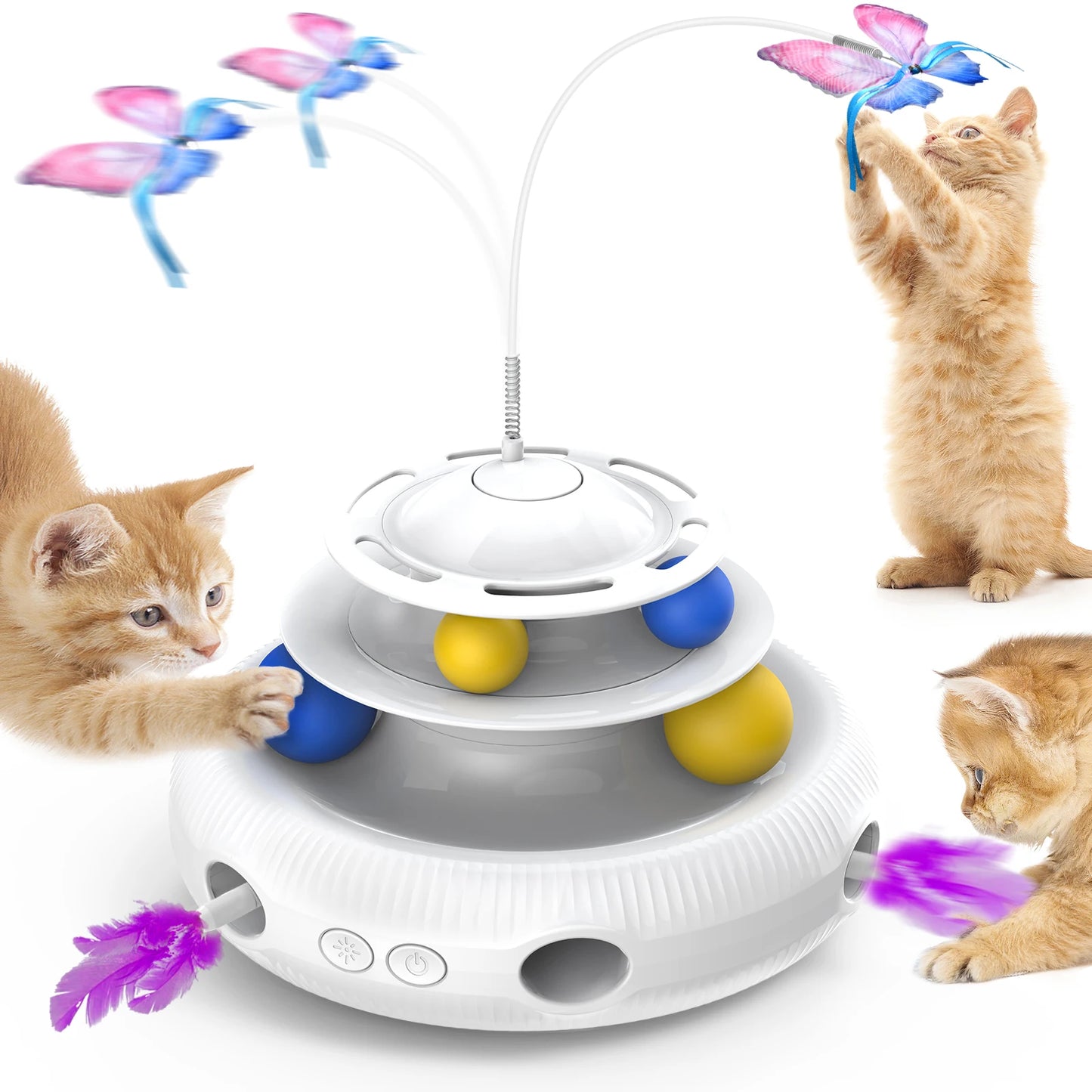 CN Interactive Cat Laser Teaser Puzzle Pet Toy USB Chargeable