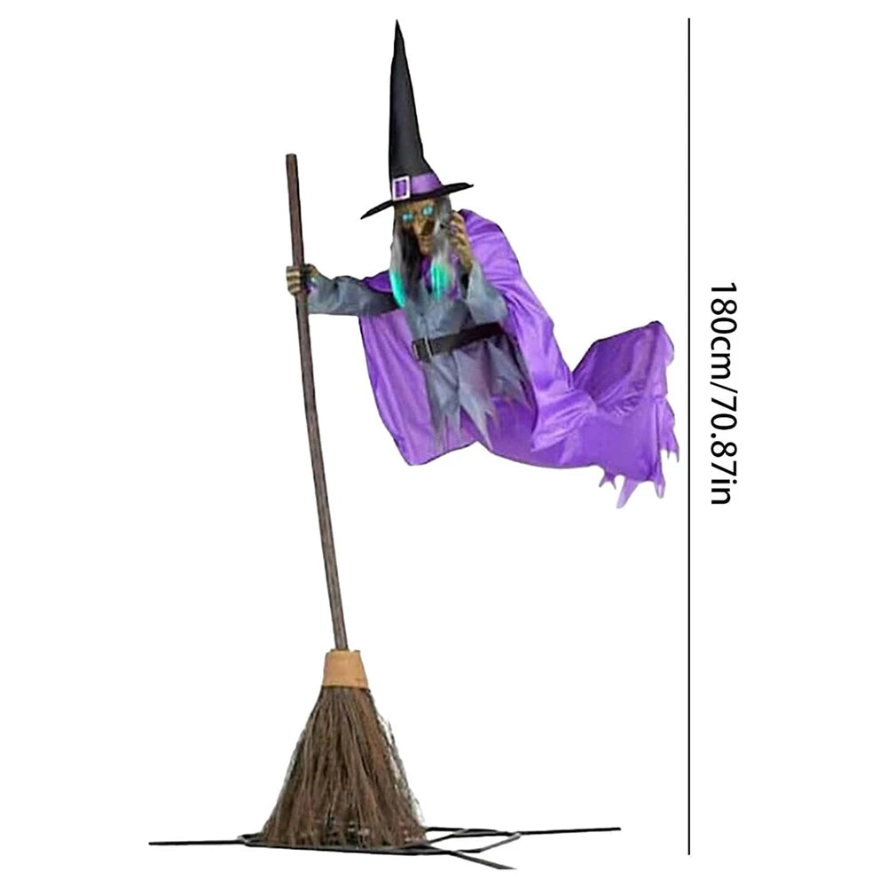 Large Hovering Witch Prop by Color with Glowing Eyes