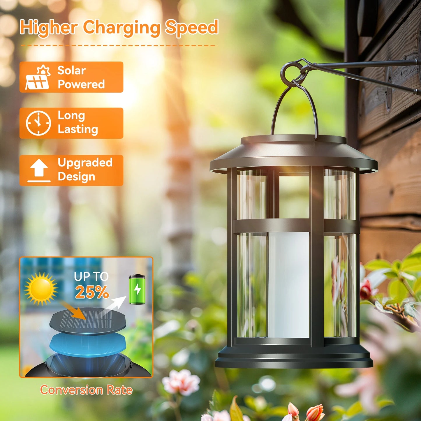 KPSTEK Solar Flame LED Lights 2 Pack for Outdoor Decor